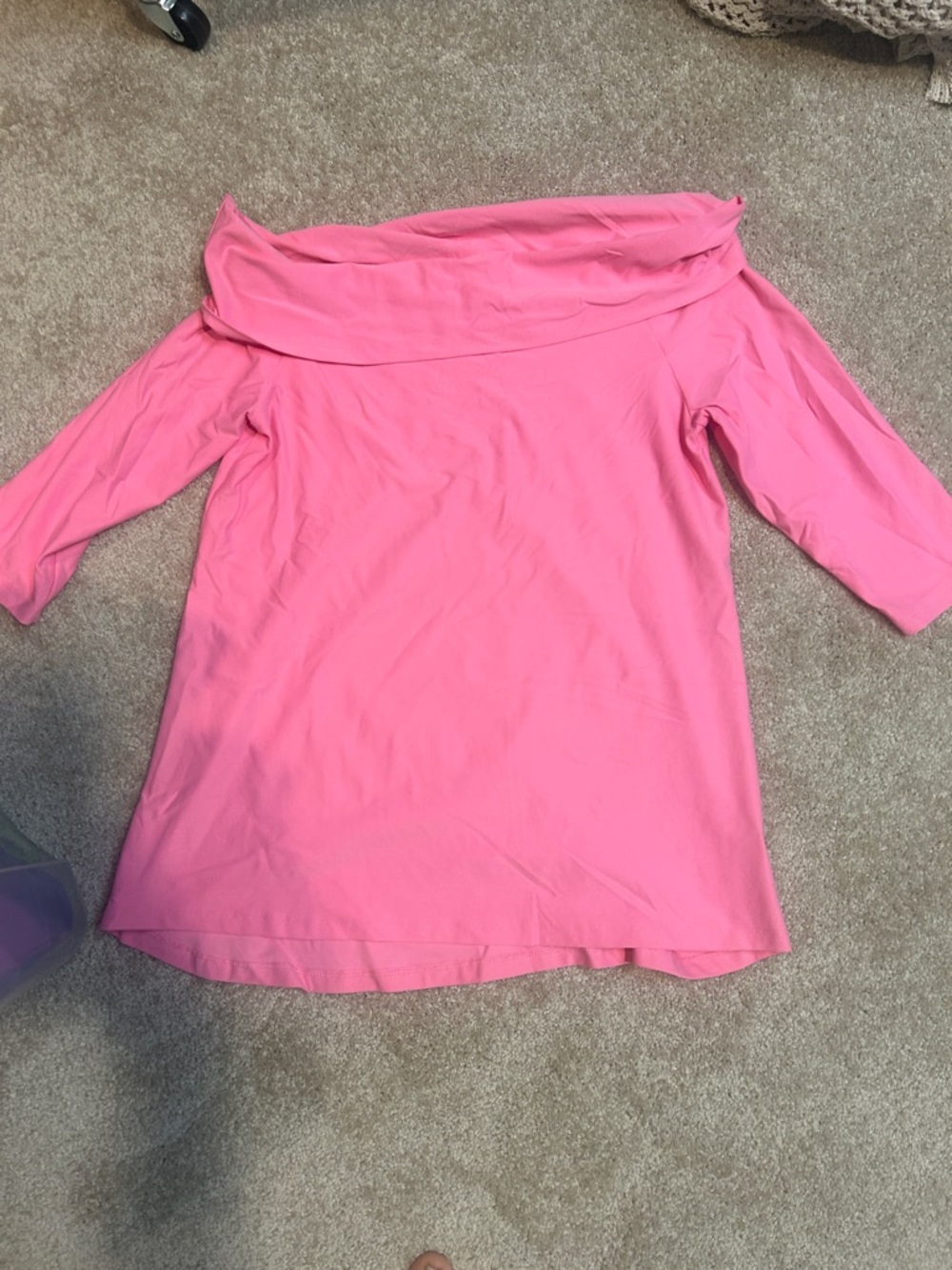 Judy p Off-Shoulder Pink Tunic Top